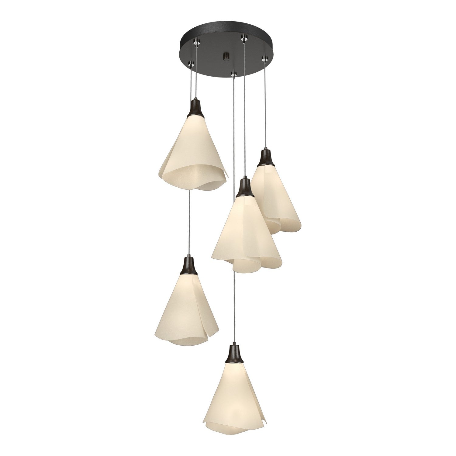 Hubbardton Forge - 131122-SKT-STND-14-SH1987 - Mobius 5-Light Pendant - Mobius - Oil Rubbed Bronze
