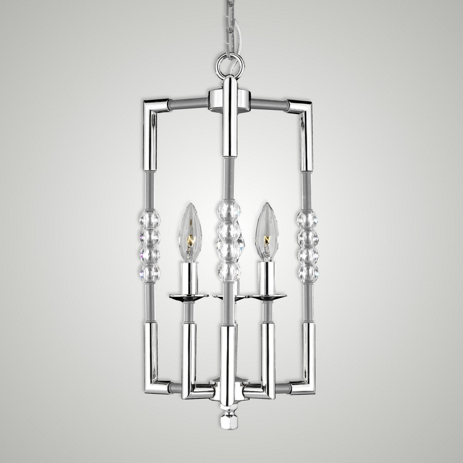 American Brass & Crystal - CH3501-37G-38G-ST - Three Light Chandelier - Magro - Pewter with Polished Nickel