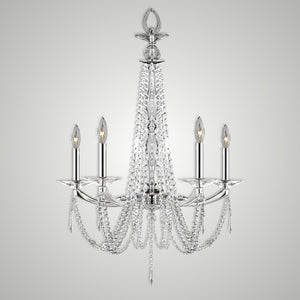 American Brass & Crystal - CH5373-U-38G-ST - Five Light Chandelier - Kensington - Polished Nickel