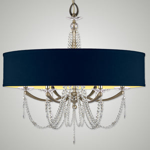 American Brass & Crystal - CH5466-U-36G-ST-BG - Six Light Chandelier - Kensington - Old Brass