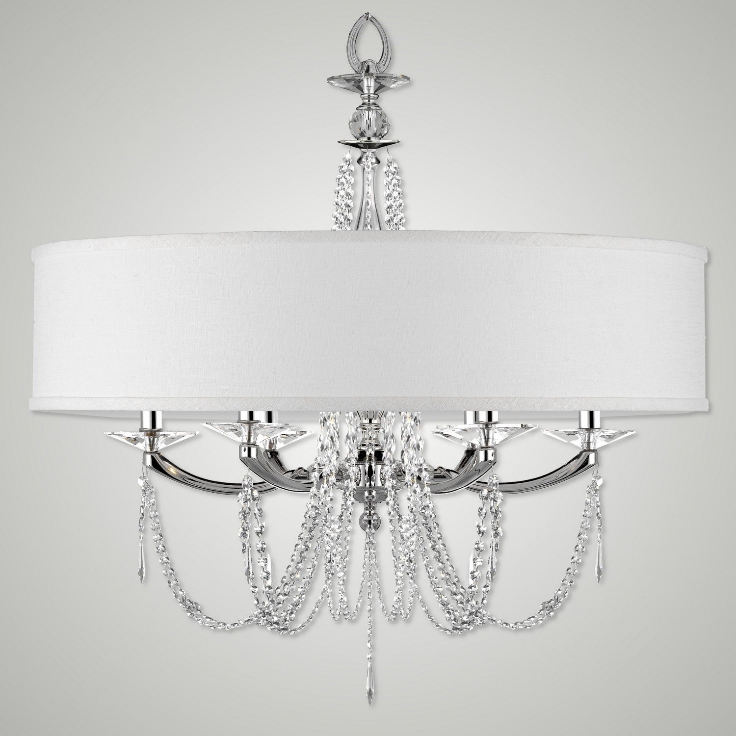 American Brass & Crystal - CH5466-U-38G-ST-HL - Six Light Chandelier - Kensington - Polished Nickel