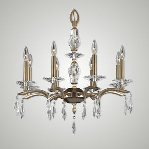 American Brass & Crystal - CH5504-G-36G-ST - Eight Light Chandelier - Kaya - Old Brass