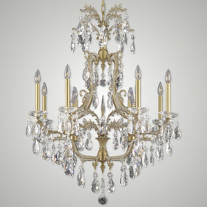 American Brass & Crystal - CH7613-O-04G-ST - Eight Light Chandelier - Parisian - Antique White Glossy