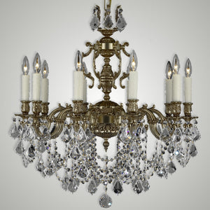 American Brass & Crystal - CH9512-A-03G-PI - Five Light Chandelier - Rosetta - French Gold Glossy