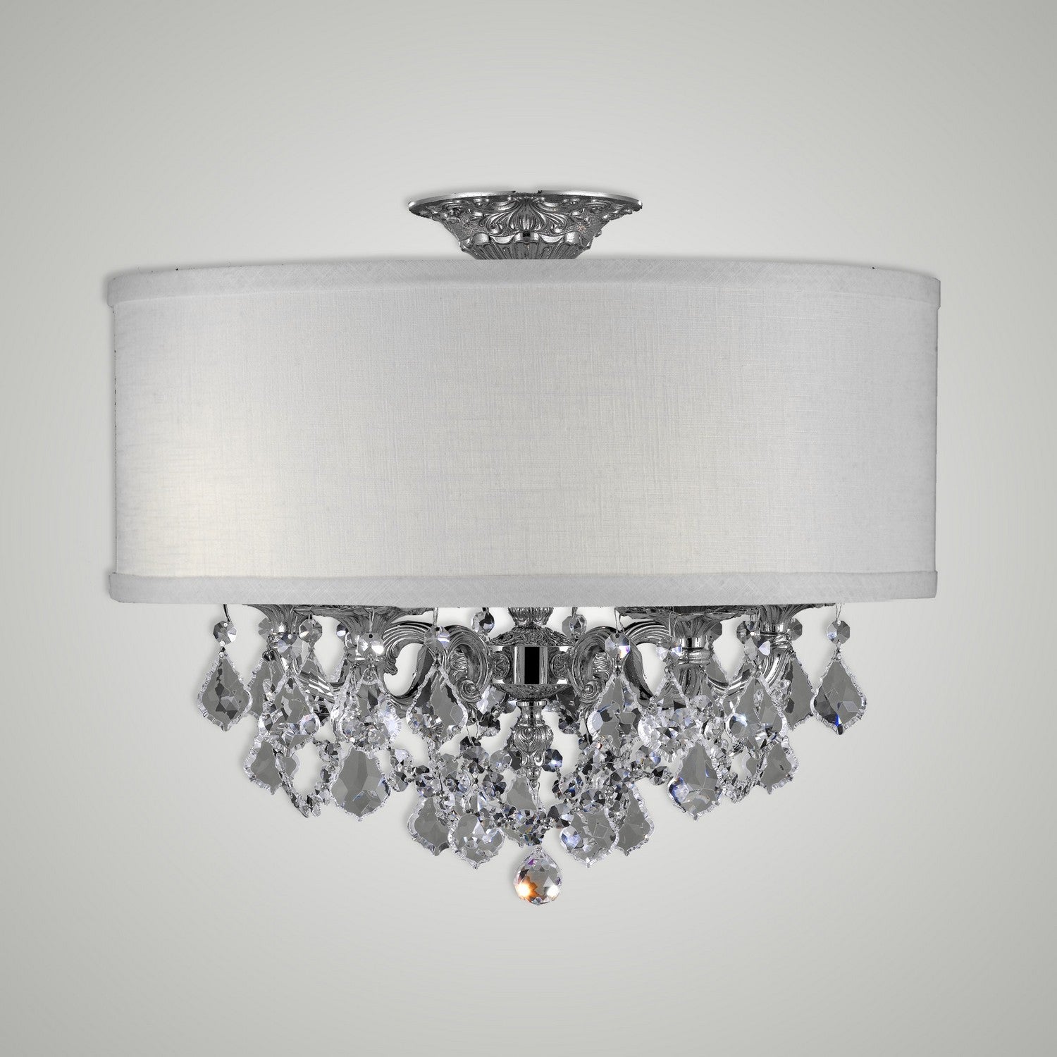 American Brass & Crystal - FM6511-A-08G-ST-HL - Five Light Semi-Flush Mount - Llydia - Silver