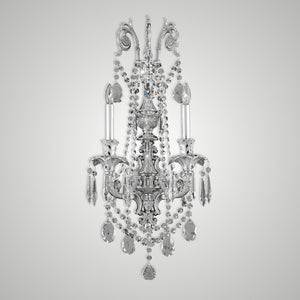 American Brass & Crystal - WS2082-O-U-08G-ST - Two Light Wall Sconce - Finisterra - Silver