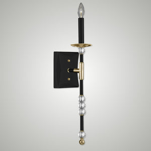 American Brass & Crystal - WS3266-35S-36G-ST - One Light Wall Sconce - Magro - Old Bronze (Black) with Old Brass