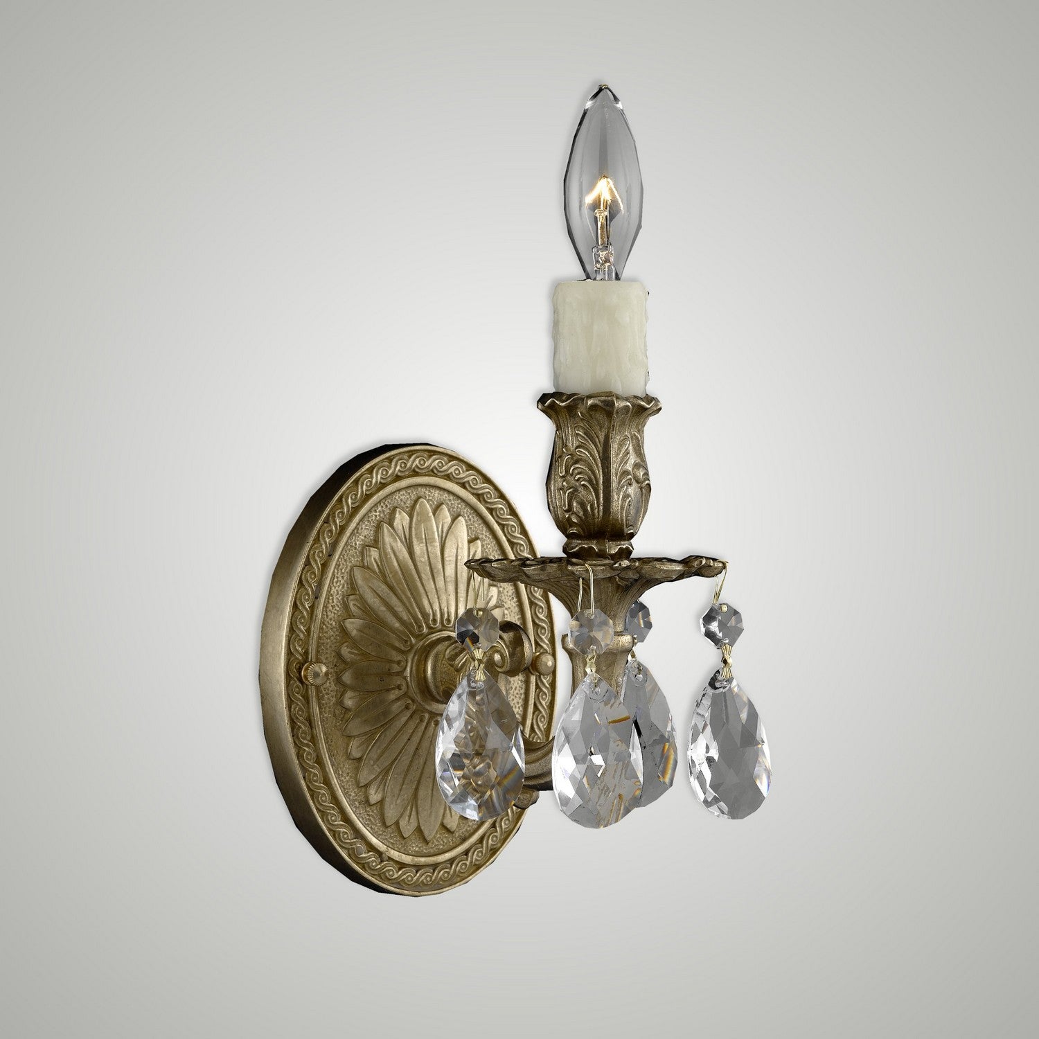 American Brass & Crystal - WS9401-A-16G-PI - One Light Wall Sconce - Wall Sconces - True Brass