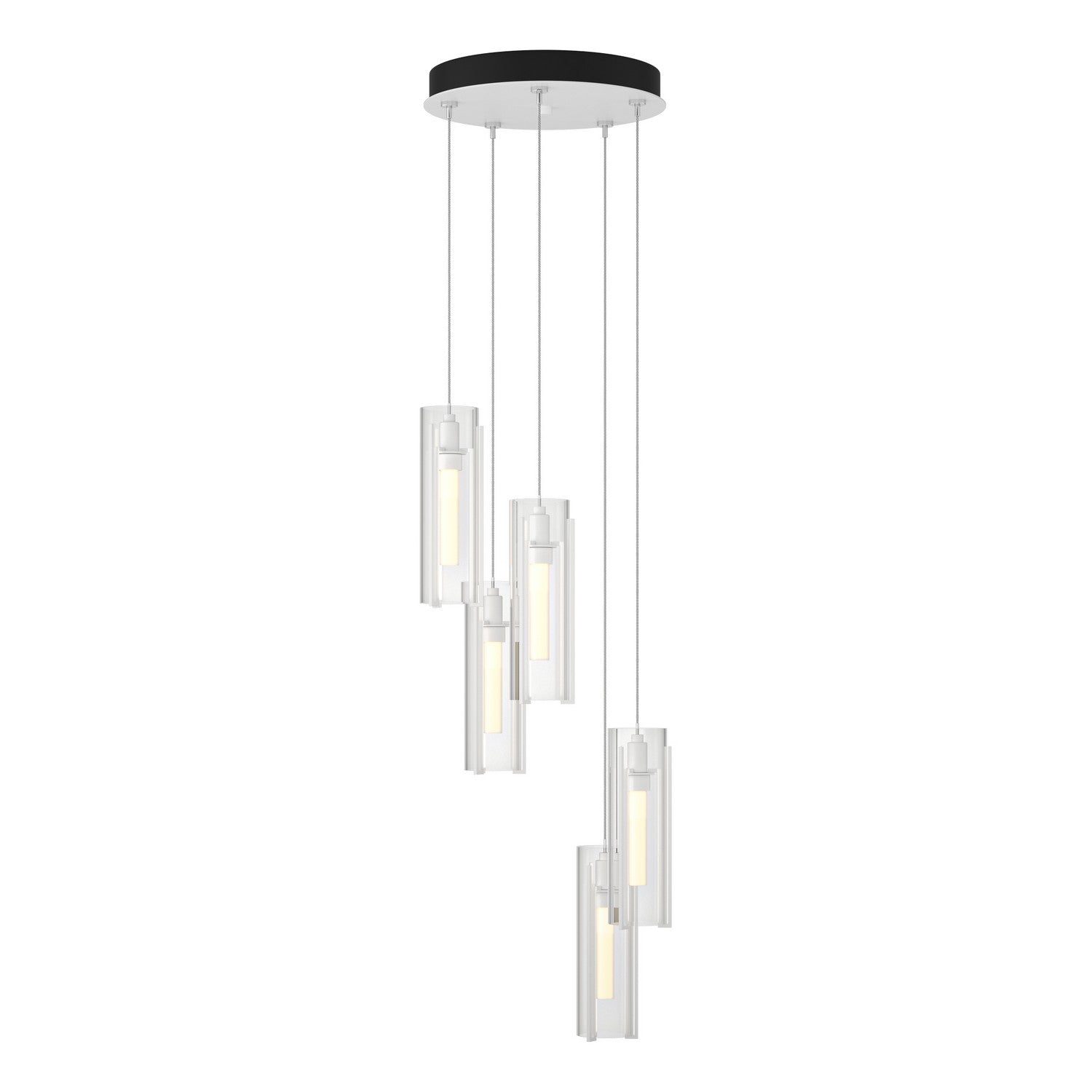 Hubbardton Forge - 131124-SKT-STND-02-ZM0065 - Exos Glass 5-Light Pendant - Exos Glass - White