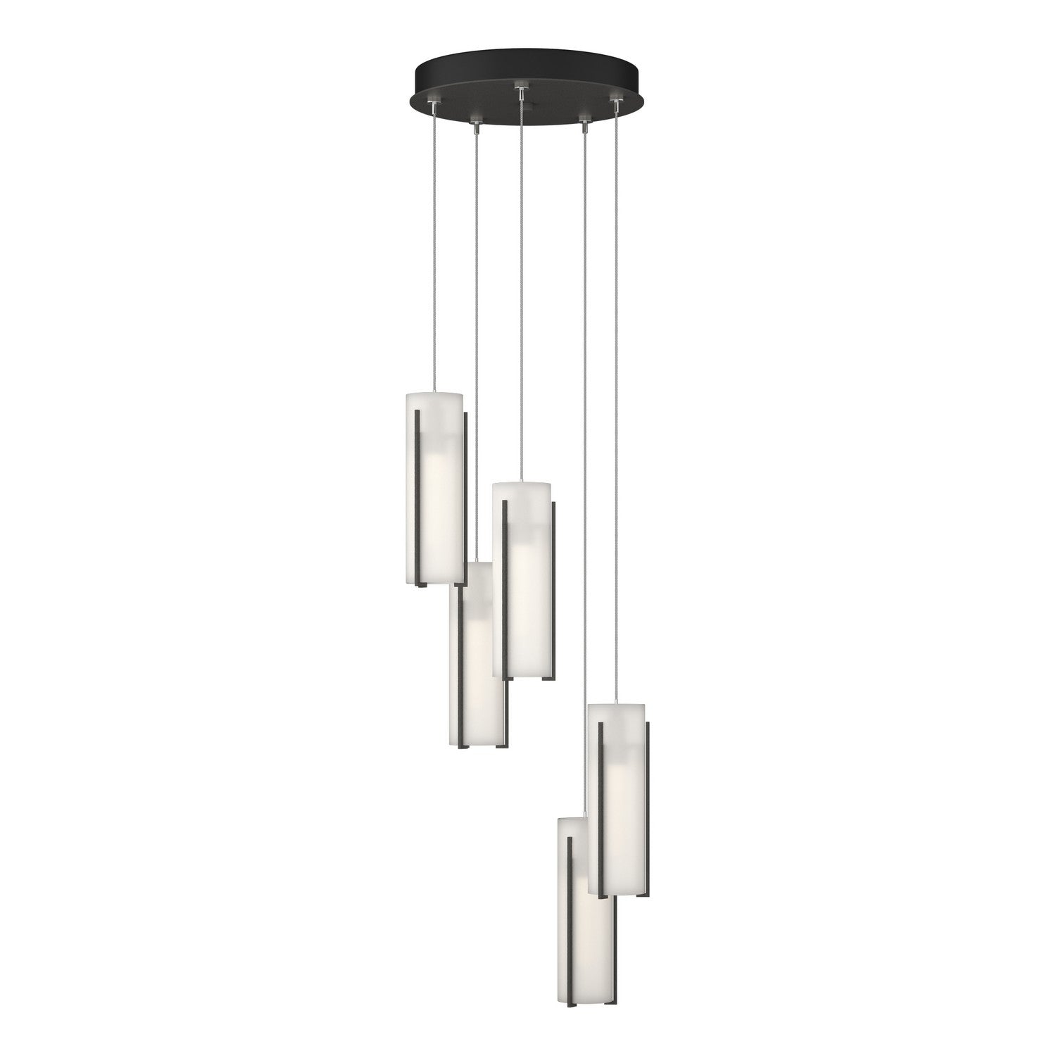 Hubbardton Forge - 131124-SKT-STND-20-GG0065 - Exos Glass 5-Light Pendant - Exos Glass - Natural Iron