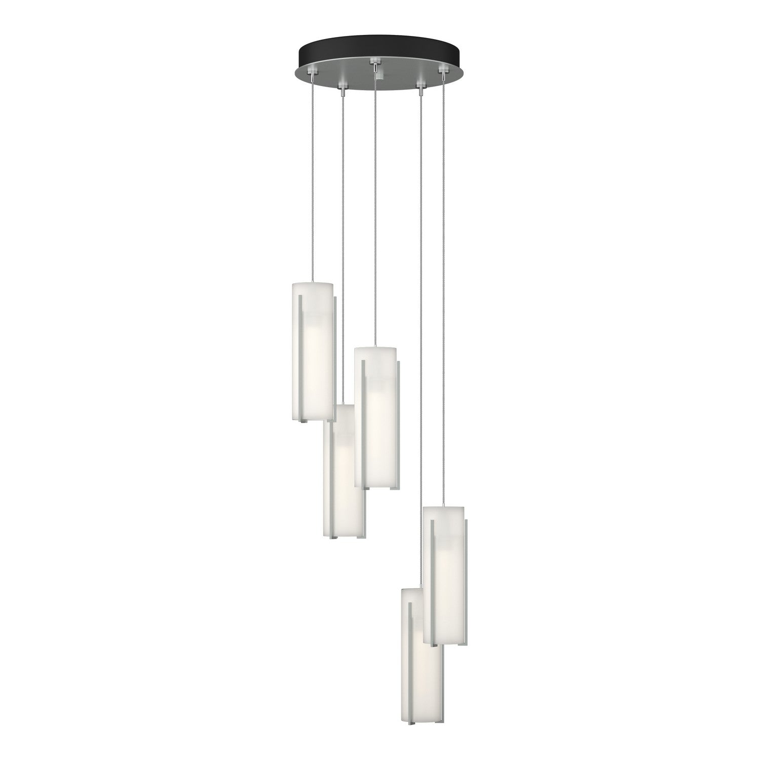 Hubbardton Forge - 131124-SKT-STND-82-GG0065 - Exos Glass 5-Light Pendant - Exos Glass - Vintage Platinum