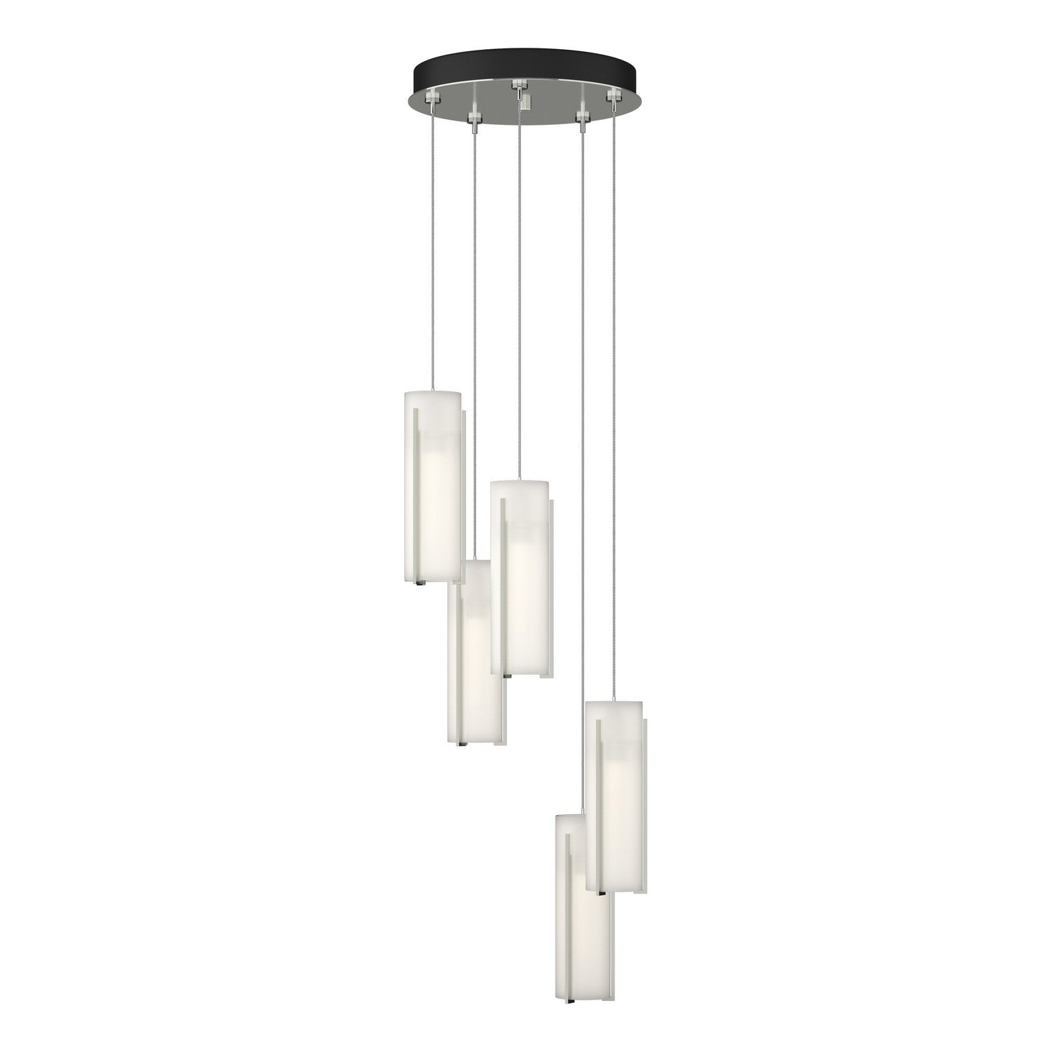 Hubbardton Forge - 131124-SKT-STND-85-GG0065 - Exos Glass 5-Light Pendant - Exos Glass - Sterling
