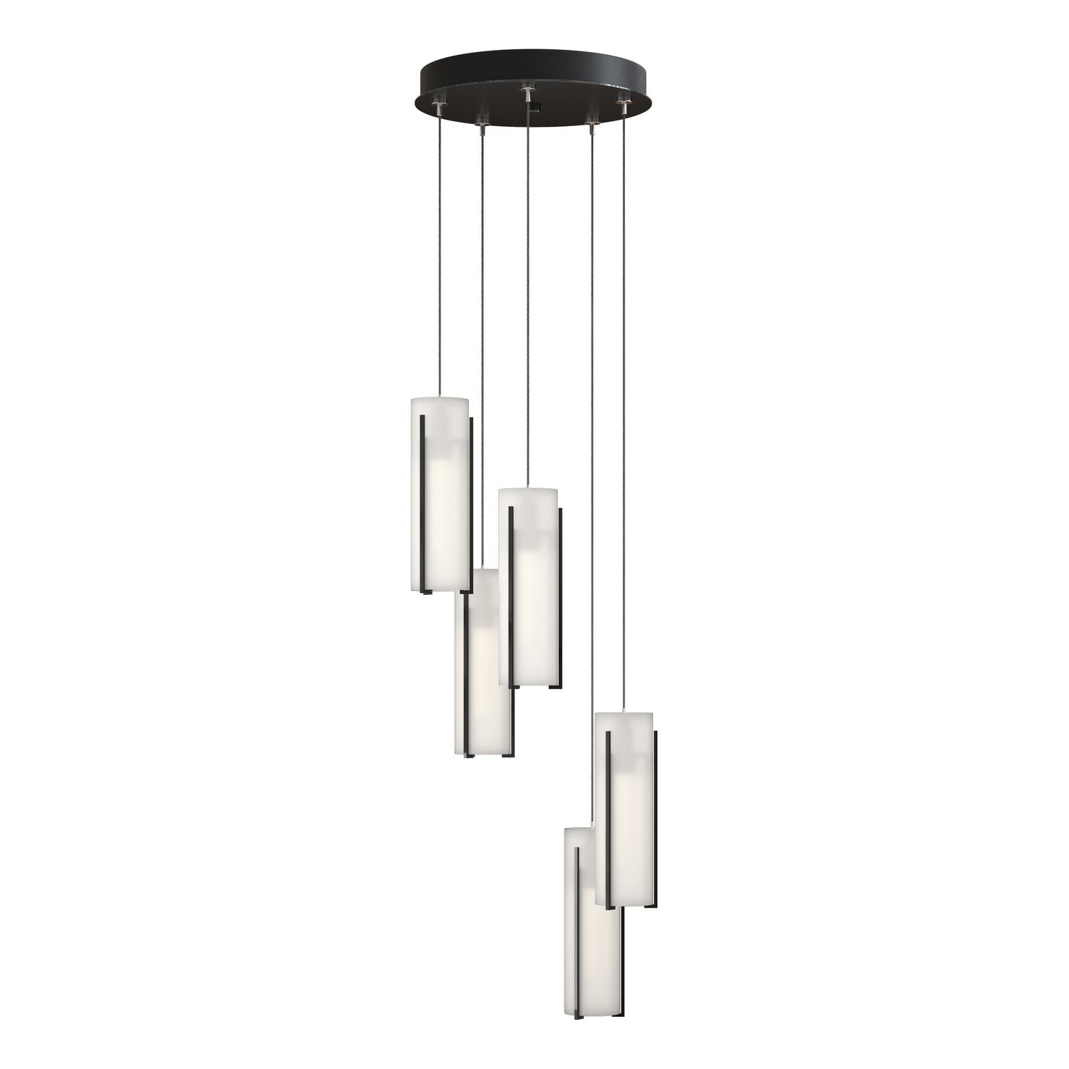 Hubbardton Forge - 131124-SKT-STND-89-GG0065 - Exos Glass 5-Light Pendant - Exos Glass - Ink