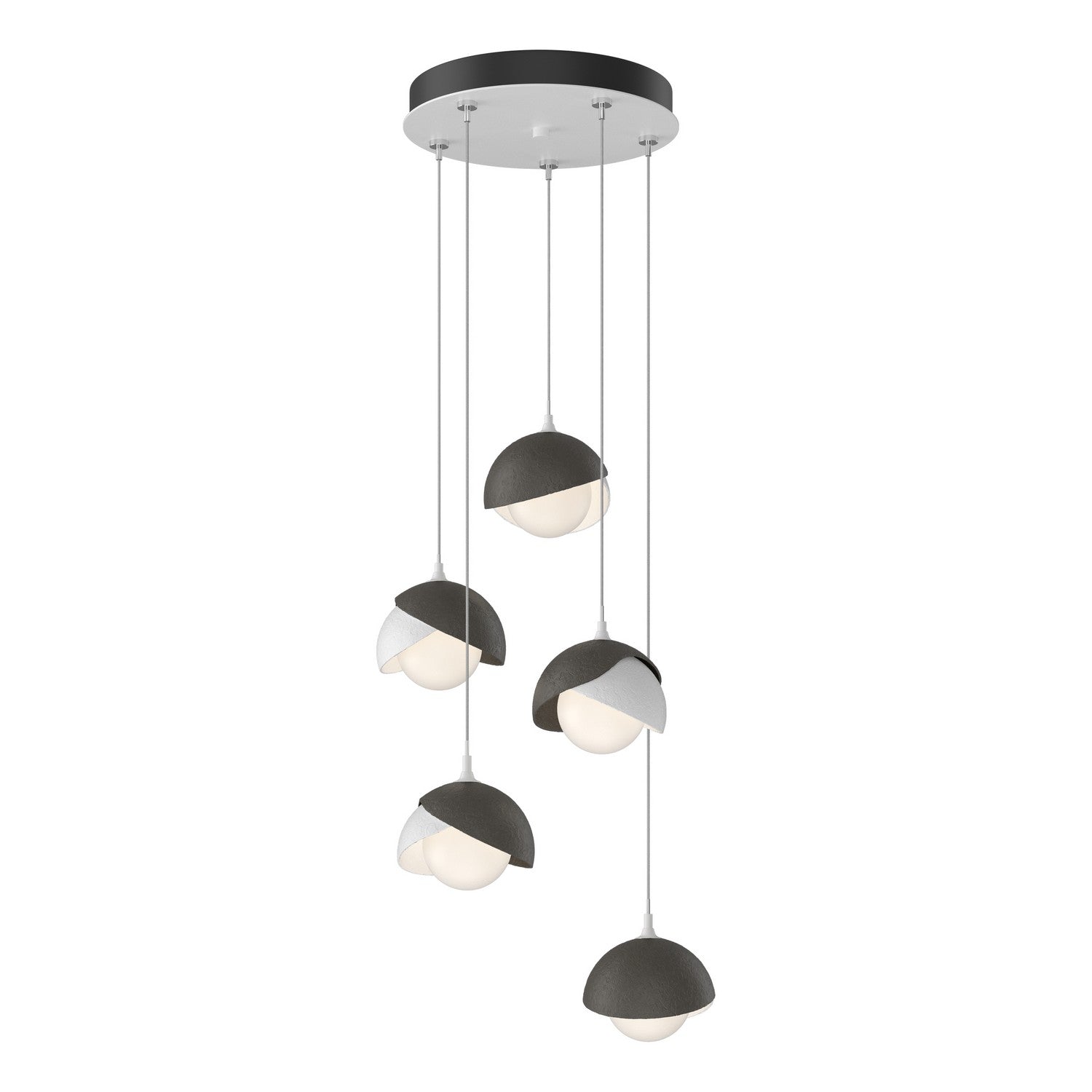 Hubbardton Forge - 131125-SKT-STND-02-07-GG0711 - Brooklyn 5-Light Double Shade Pendant - Brooklyn - White