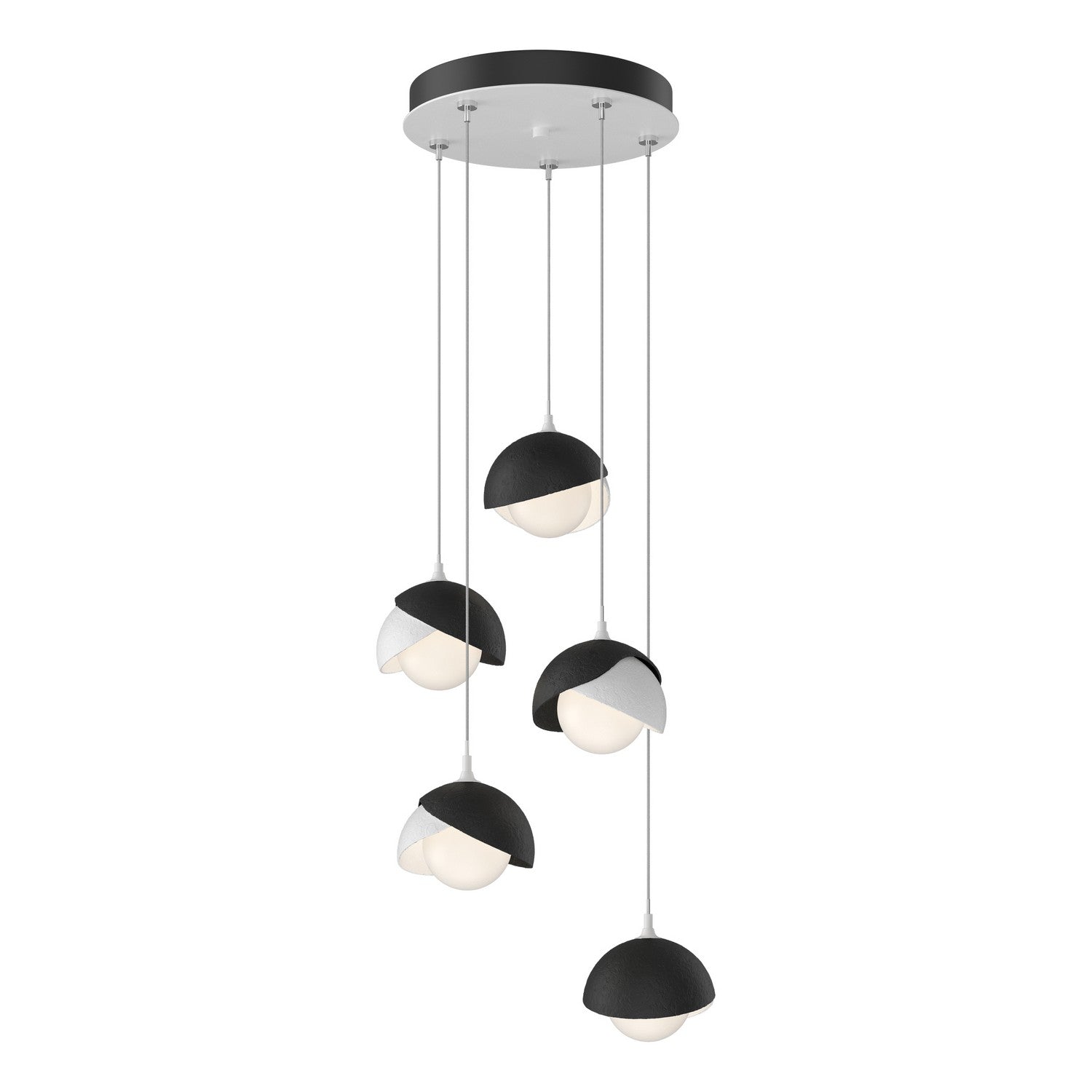 Hubbardton Forge - 131125-SKT-STND-02-10-GG0711 - Brooklyn 5-Light Double Shade Pendant - Brooklyn - White