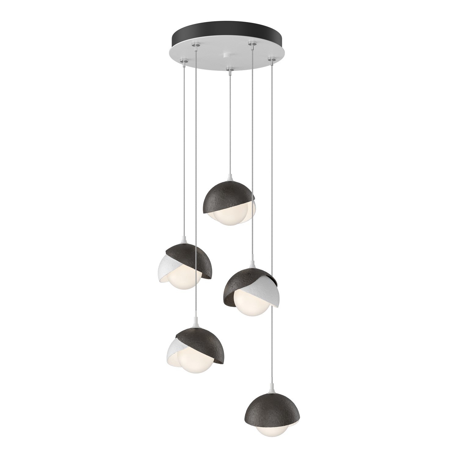 Hubbardton Forge - 131125-SKT-STND-02-14-GG0711 - Brooklyn 5-Light Double Shade Pendant - Brooklyn - White