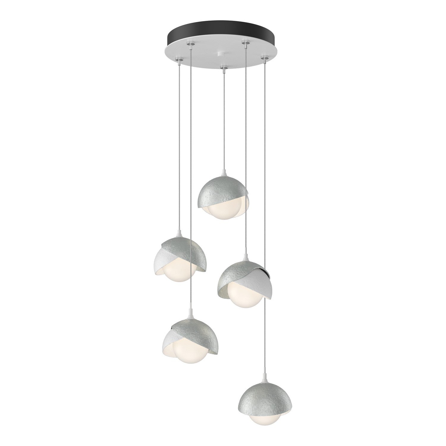 Hubbardton Forge - 131125-SKT-STND-02-82-GG0711 - Brooklyn 5-Light Double Shade Pendant - Brooklyn - White