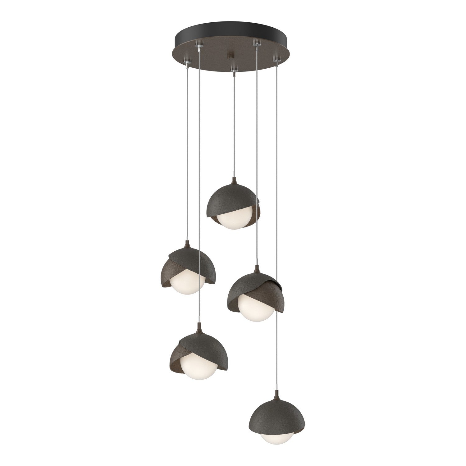 Hubbardton Forge - 131125-SKT-STND-05-07-GG0711 - Brooklyn 5-Light Double Shade Pendant - Brooklyn - Bronze