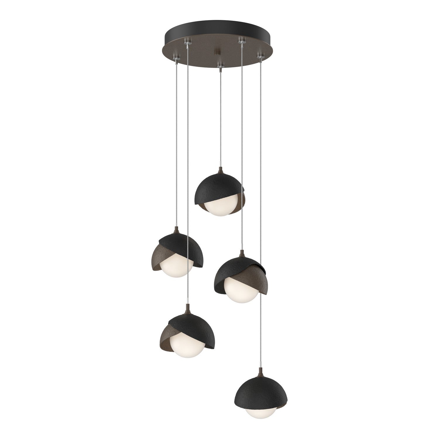 Hubbardton Forge - 131125-SKT-STND-05-10-GG0711 - Brooklyn 5-Light Double Shade Pendant - Brooklyn - Bronze