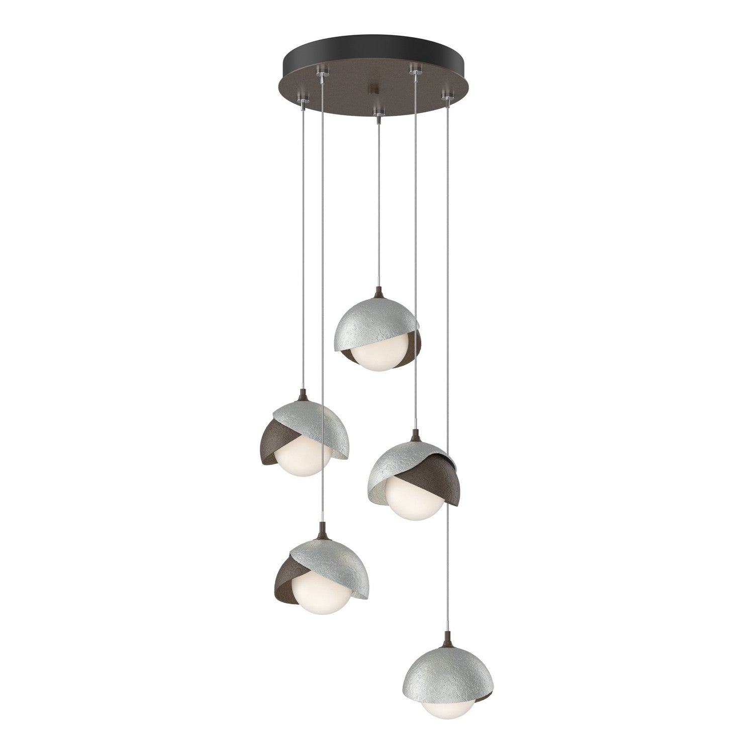 Hubbardton Forge - 131125-SKT-STND-05-82-GG0711 - Brooklyn 5-Light Double Shade Pendant - Brooklyn - Bronze