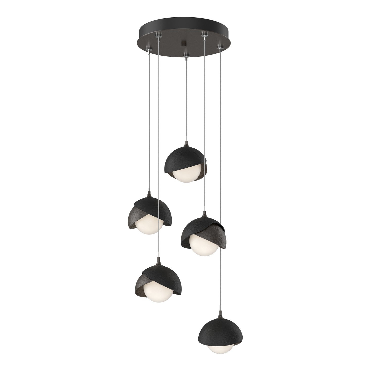 Hubbardton Forge - 131125-SKT-STND-14-10-GG0711 - Brooklyn 5-Light Double Shade Pendant - Brooklyn - Oil Rubbed Bronze