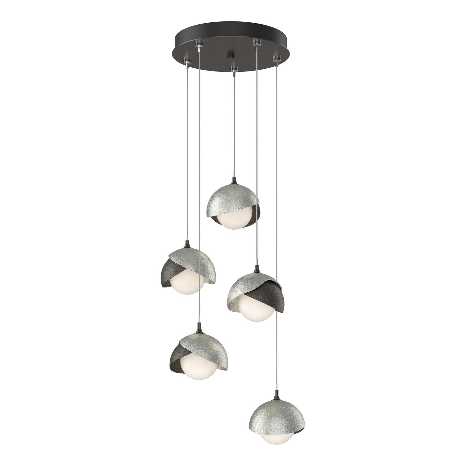 Hubbardton Forge - 131125-SKT-STND-14-85-GG0711 - Brooklyn 5-Light Double Shade Pendant - Brooklyn - Oil Rubbed Bronze