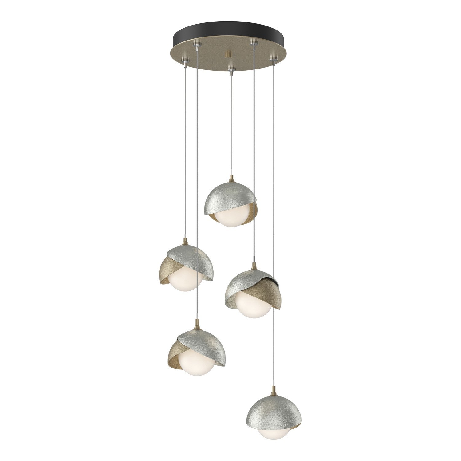 Hubbardton Forge - 131125-SKT-STND-84-85-GG0711 - Brooklyn 5-Light Double Shade Pendant - Brooklyn - Soft Gold