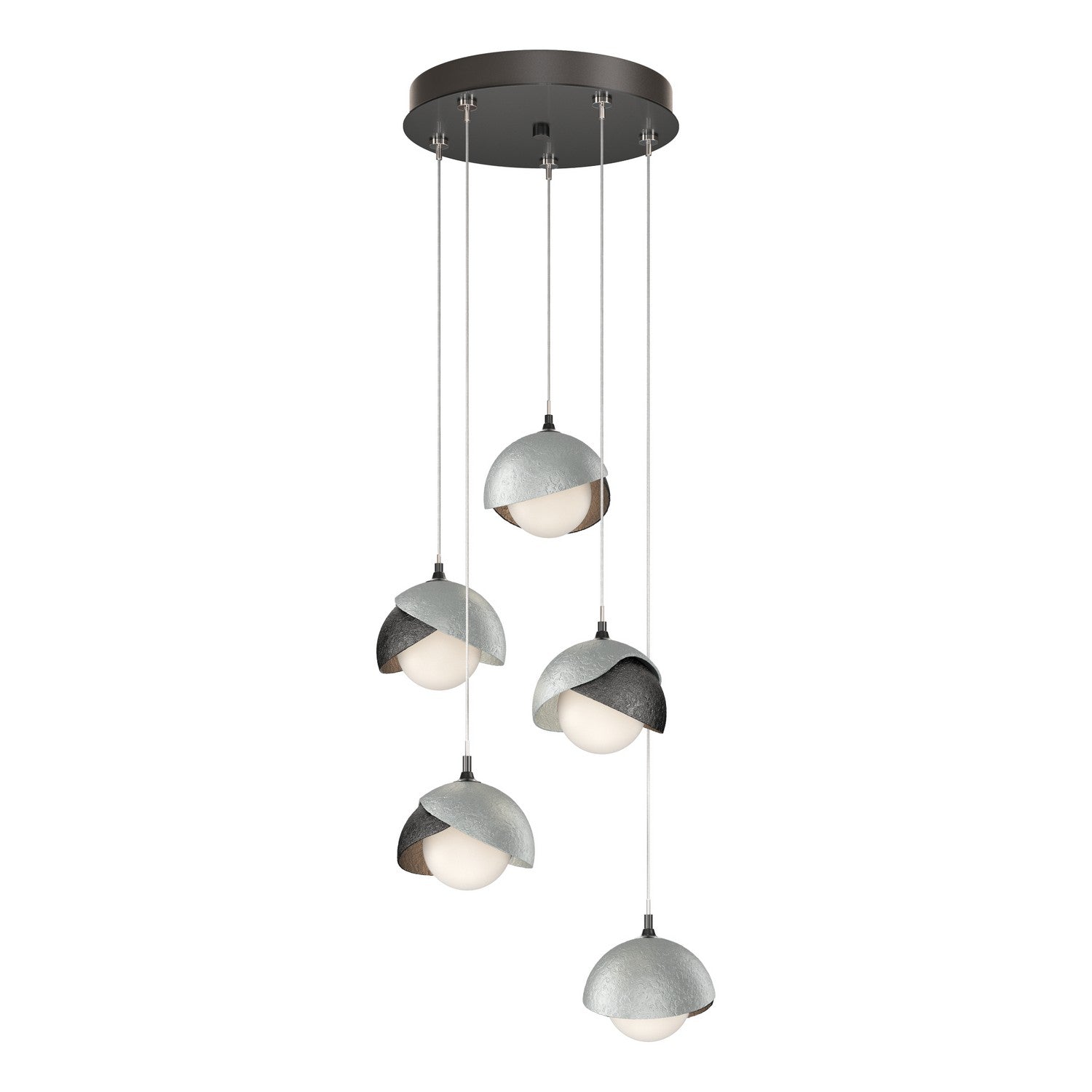 Hubbardton Forge - 131125-SKT-STND-89-82-GG0711 - Brooklyn 5-Light Double Shade Pendant - Brooklyn - Ink