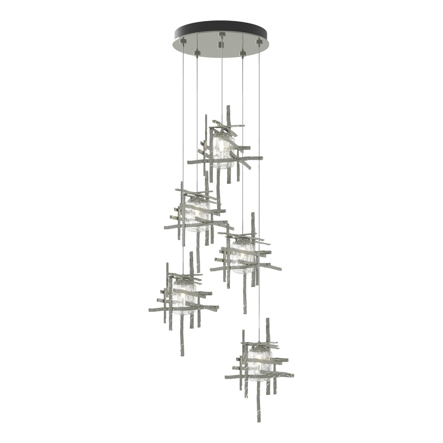 Hubbardton Forge - 131126-SKT-STND-85-II0728 - Tura 5-Light Seeded Glass Pendant - Tura - Sterling