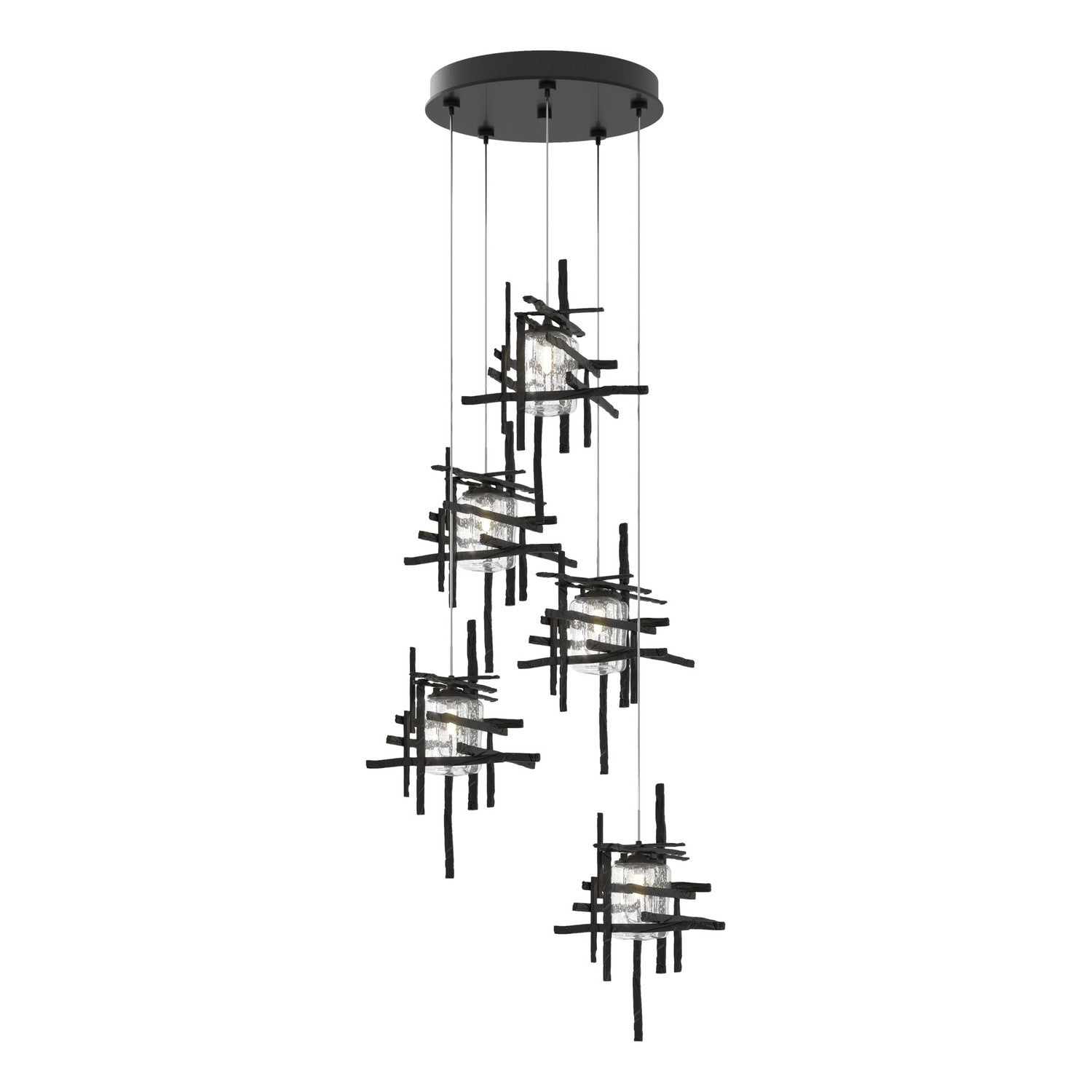 Hubbardton Forge - 131126-SKT-STND-89-II0728 - Tura 5-Light Seeded Glass Pendant - Tura - Ink