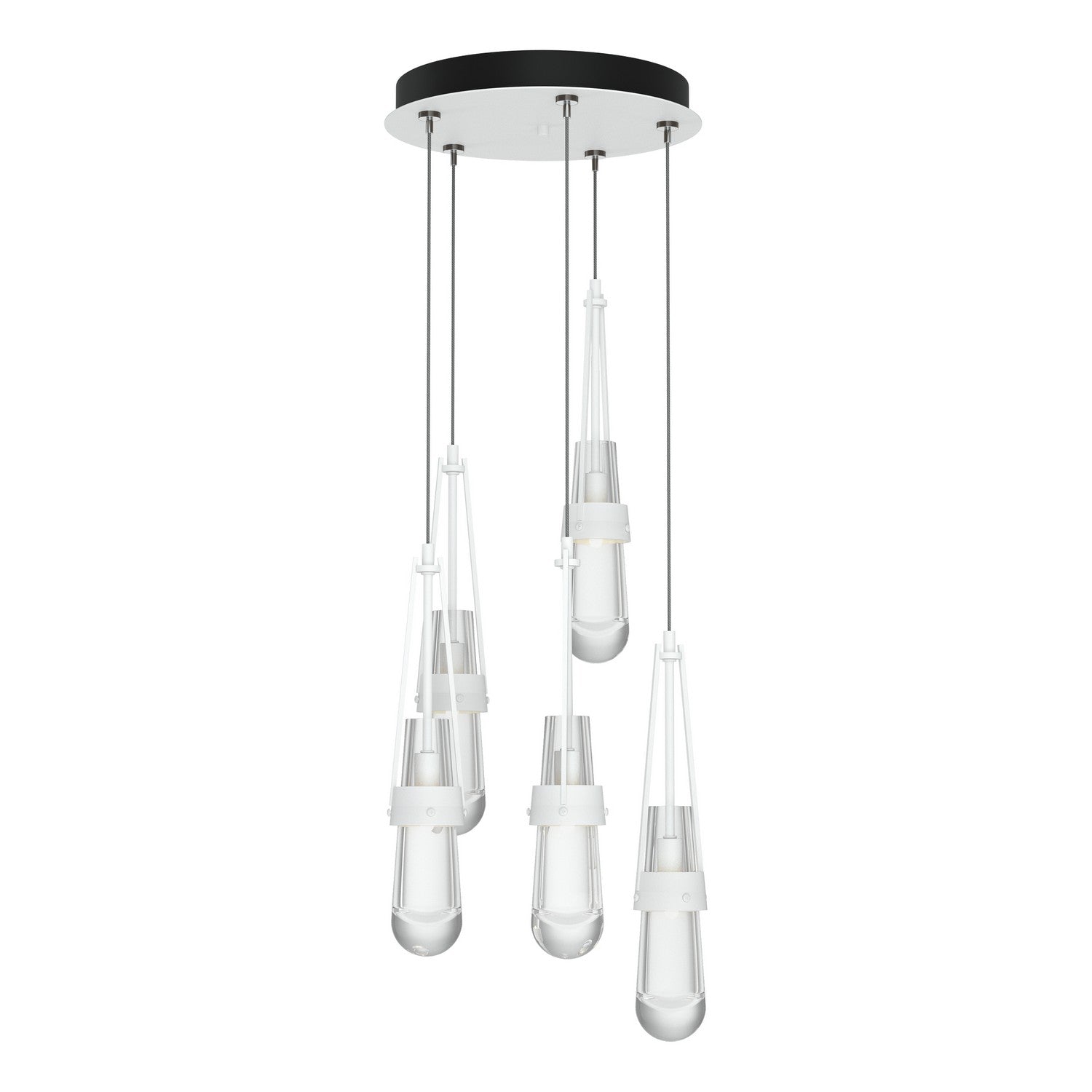 Hubbardton Forge - 131127-SKT-STND-02-ZM0434 - Link 5-Light Clear Glass Pendant - Link - White