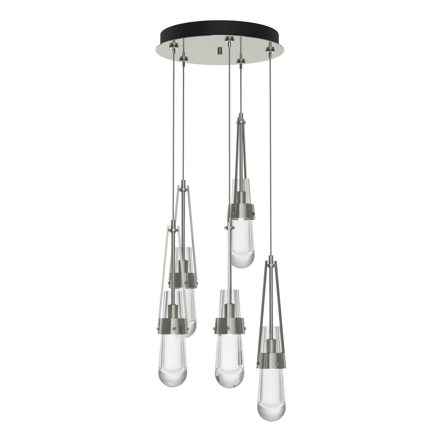 Hubbardton Forge - 131127-SKT-STND-85-ZM0434 - Link 5-Light Clear Glass Pendant - Link - Sterling