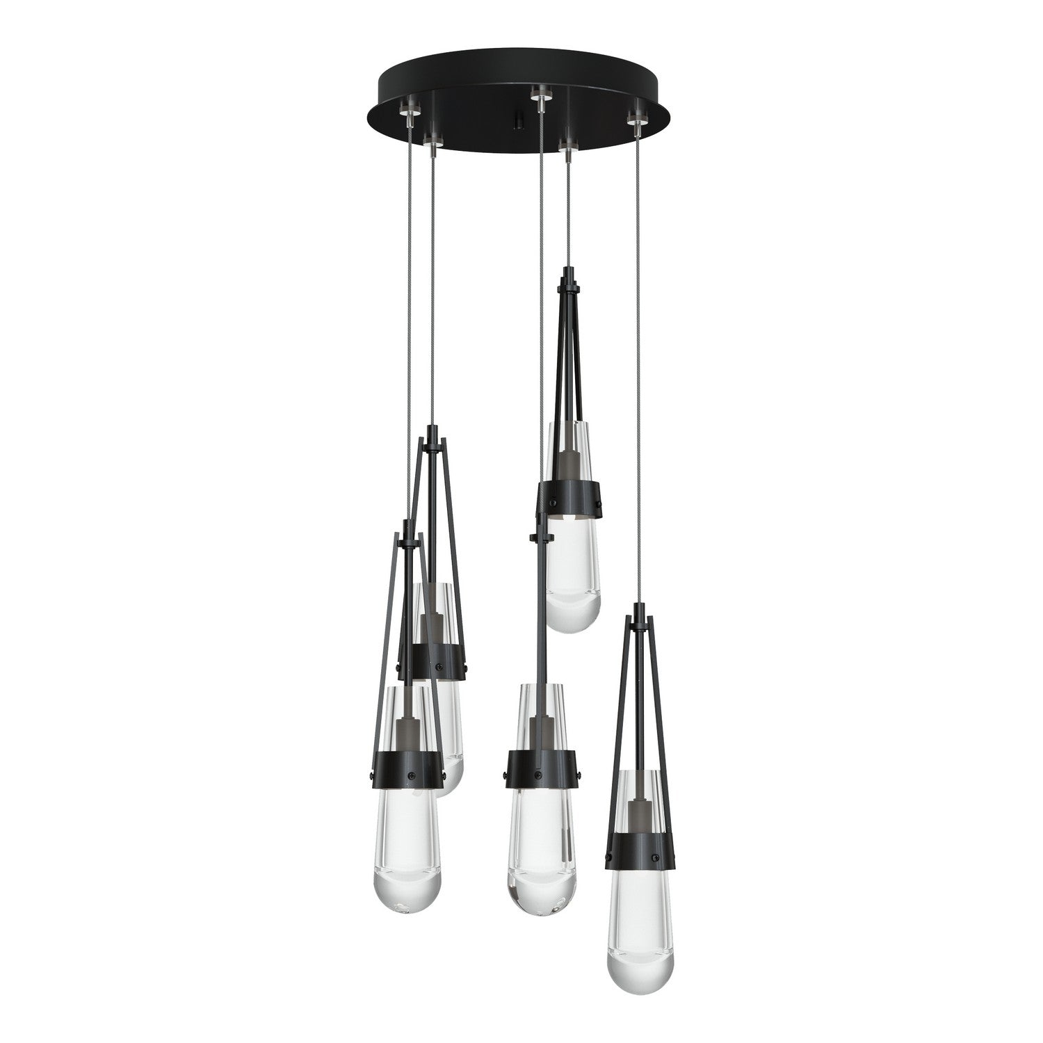 Hubbardton Forge - 131127-SKT-STND-89-ZM0434 - Link 5-Light Clear Glass Pendant - Link - Ink