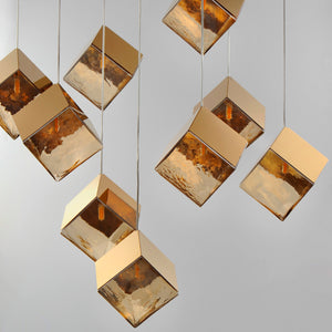 ET2 - E24689-26FG - LED Pendant - Ice Cube - French Gold