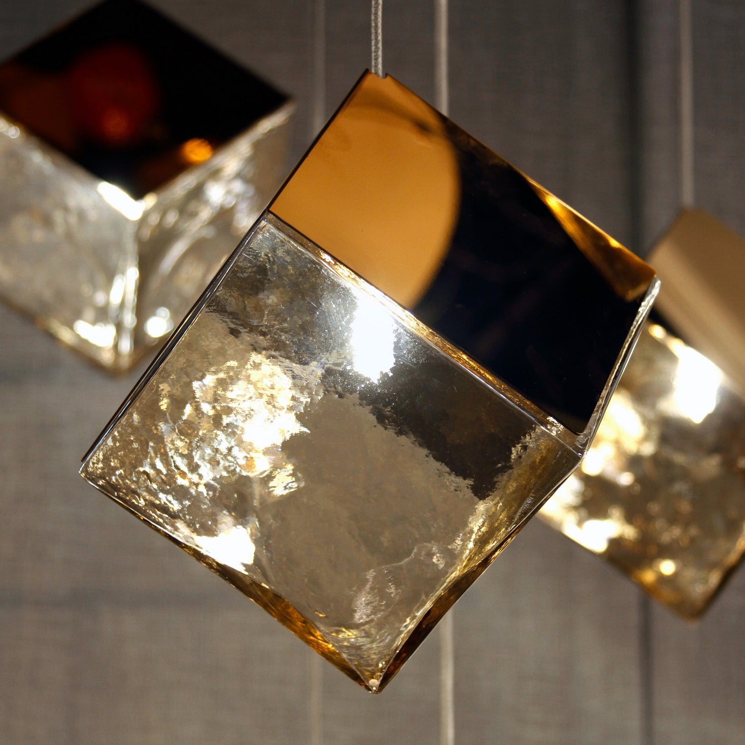 ET2 - E24689-26FG - LED Pendant - Ice Cube - French Gold