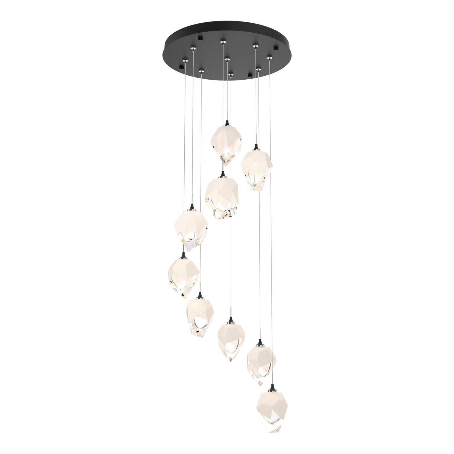 Hubbardton Forge - 131140-SKT-STND-10-WP0754 - Chrysalis 9-Light Small Crystal Pendant - Chrysalis - Black