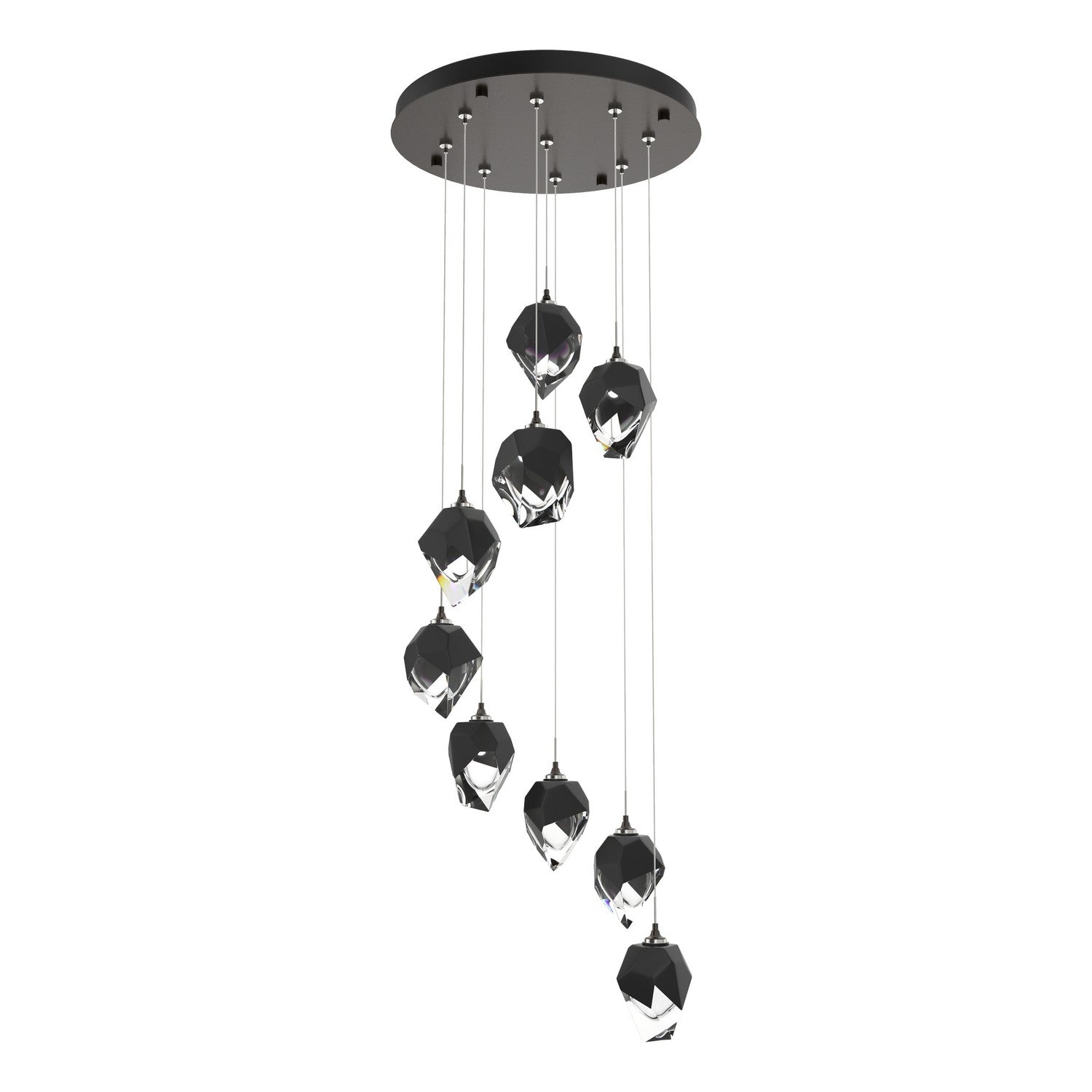 Hubbardton Forge - 131140-SKT-STND-14-BP0754 - Chrysalis 9-Light Small Crystal Pendant - Chrysalis - Oil Rubbed Bronze