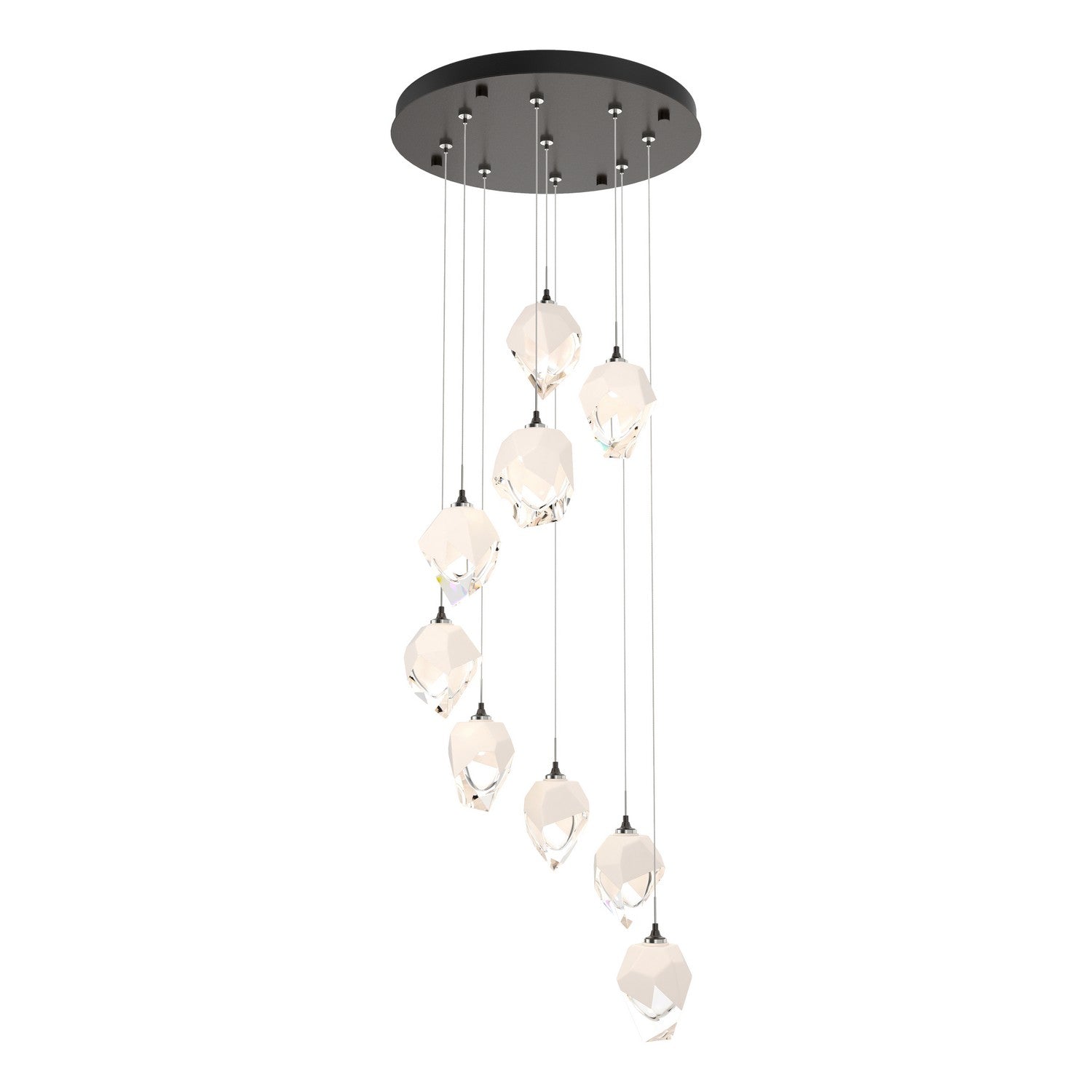 Hubbardton Forge - 131140-SKT-STND-14-WP0754 - Chrysalis 9-Light Small Crystal Pendant - Chrysalis - Oil Rubbed Bronze