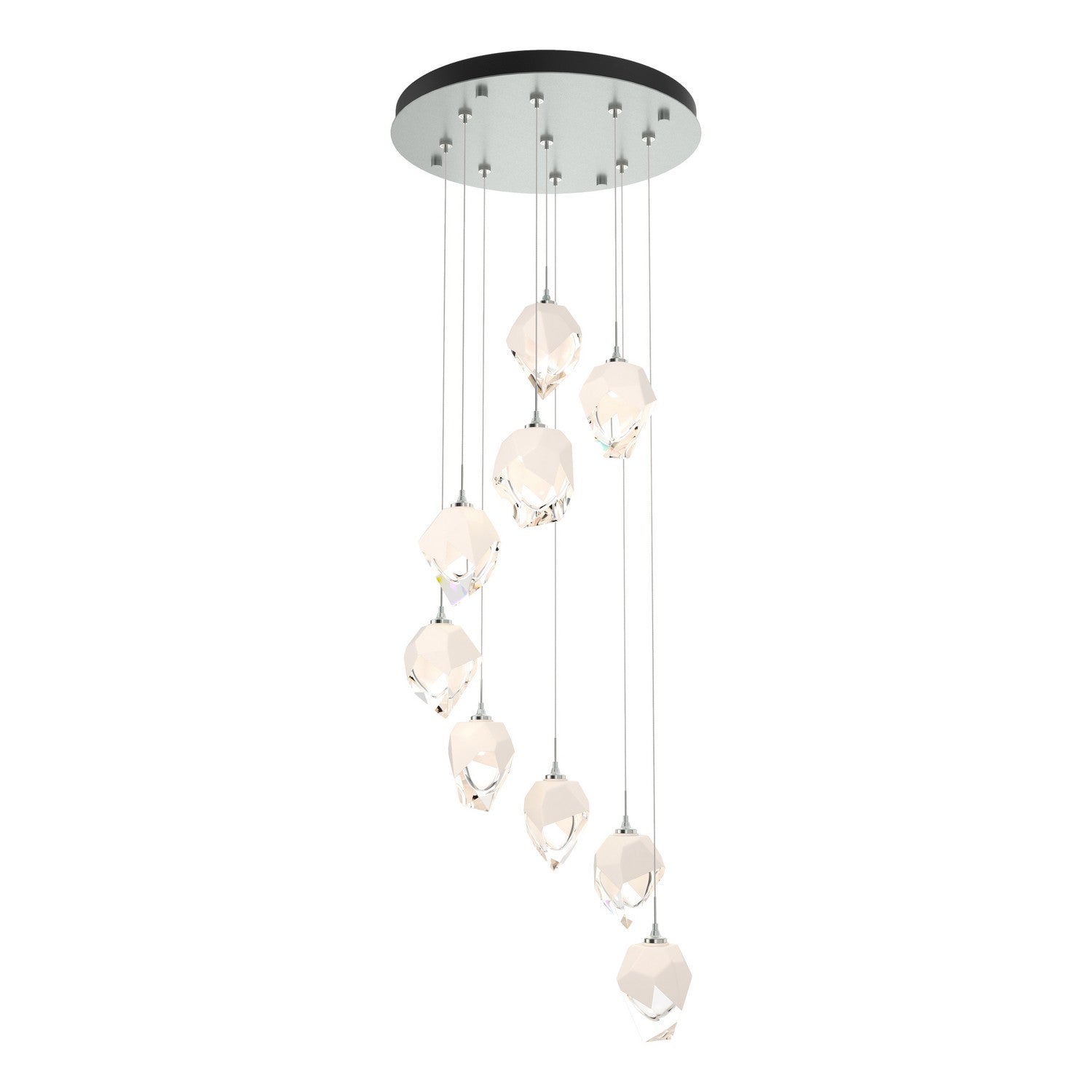 Hubbardton Forge - 131140-SKT-STND-82-WP0754 - Chrysalis 9-Light Small Crystal Pendant - Chrysalis - Vintage Platinum