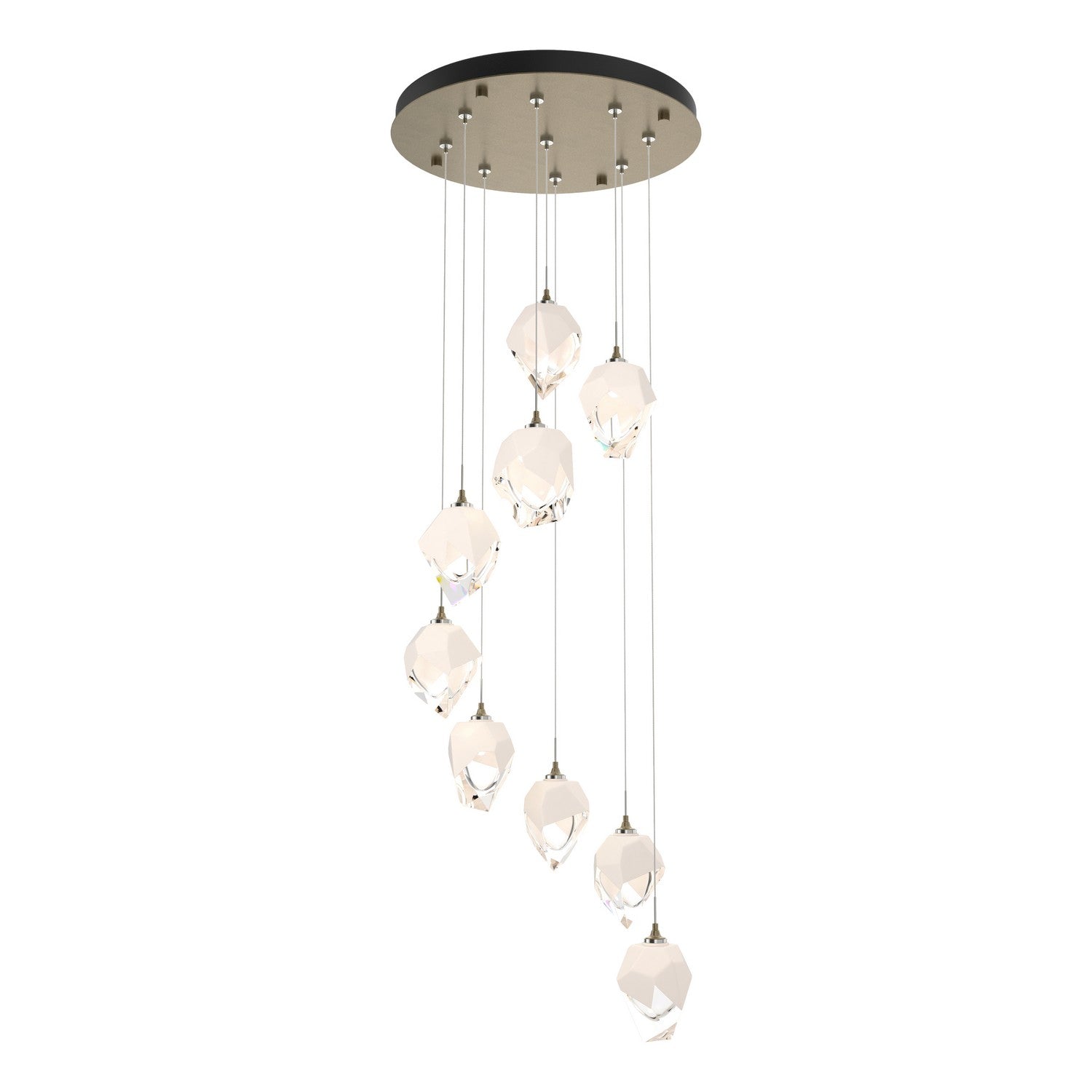 Hubbardton Forge - 131140-SKT-STND-84-WP0754 - Chrysalis 9-Light Small Crystal Pendant - Chrysalis - Soft Gold