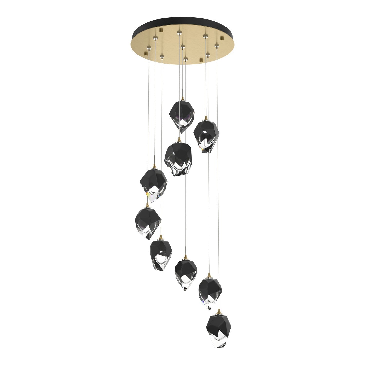Hubbardton Forge - 131140-SKT-STND-86-BP0754 - Chrysalis 9-Light Small Crystal Pendant - Chrysalis - Modern Brass