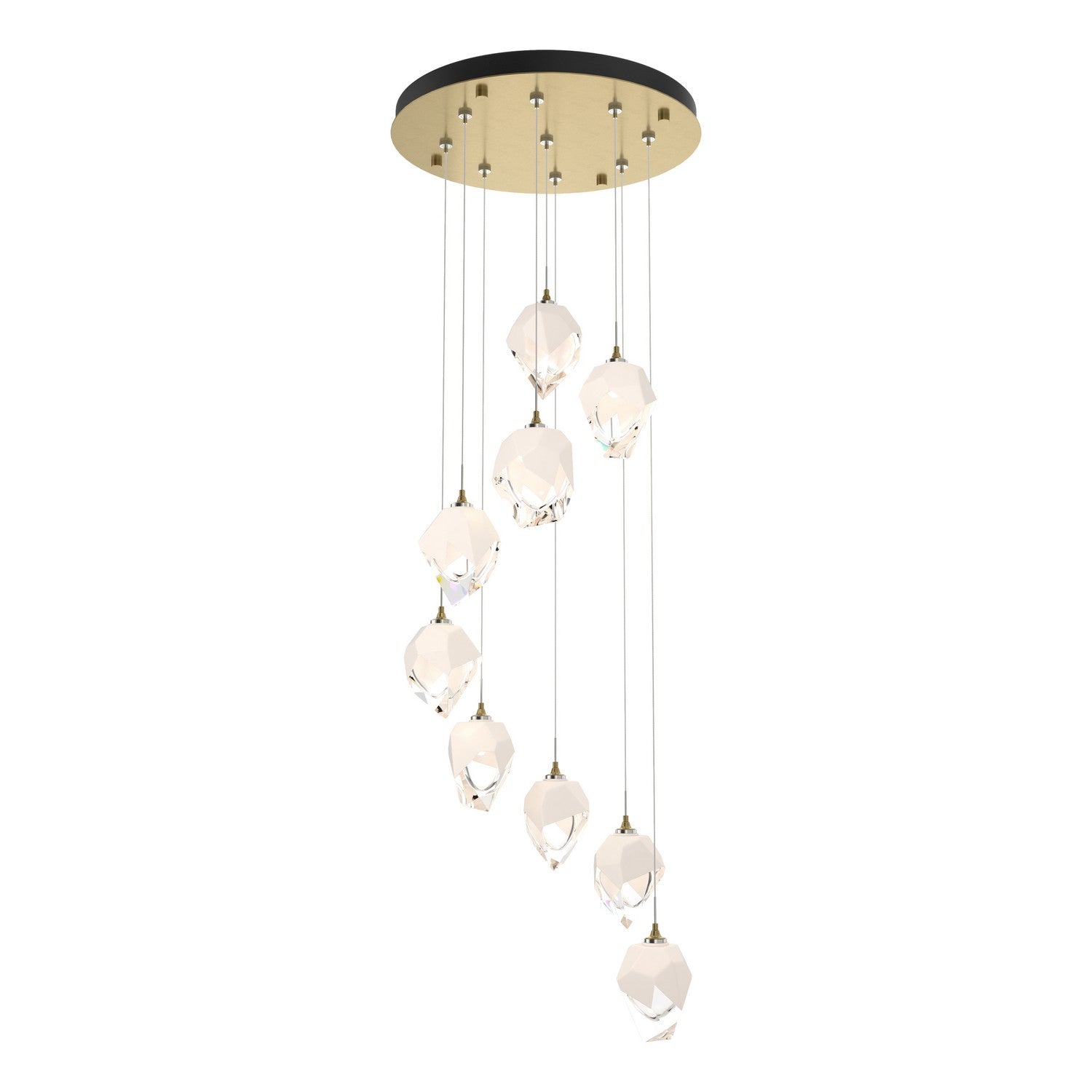 Hubbardton Forge - 131140-SKT-STND-86-WP0754 - Chrysalis 9-Light Small Crystal Pendant - Chrysalis - Modern Brass