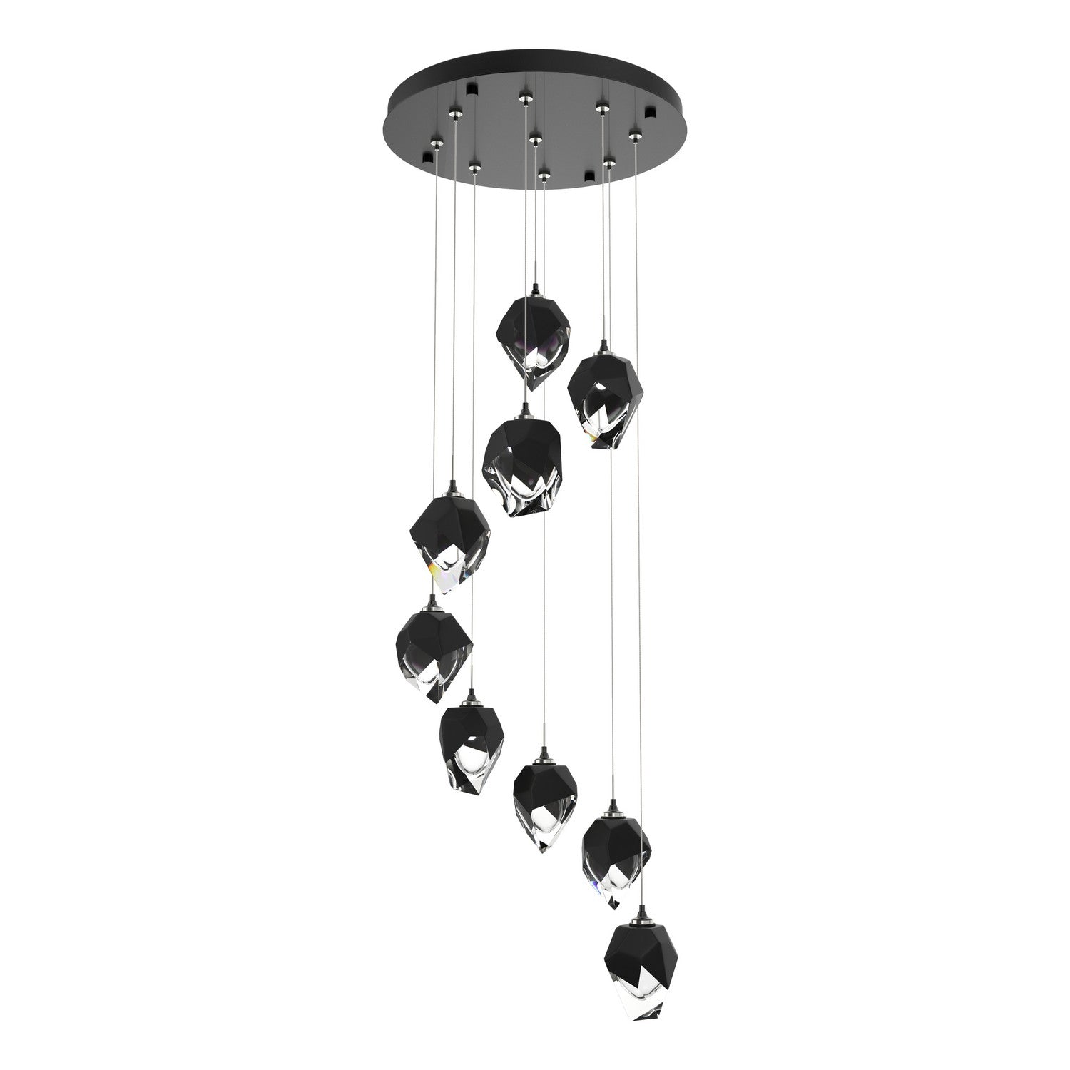 Hubbardton Forge - 131140-SKT-STND-89-BP0754 - Chrysalis 9-Light Small Crystal Pendant - Chrysalis - Ink