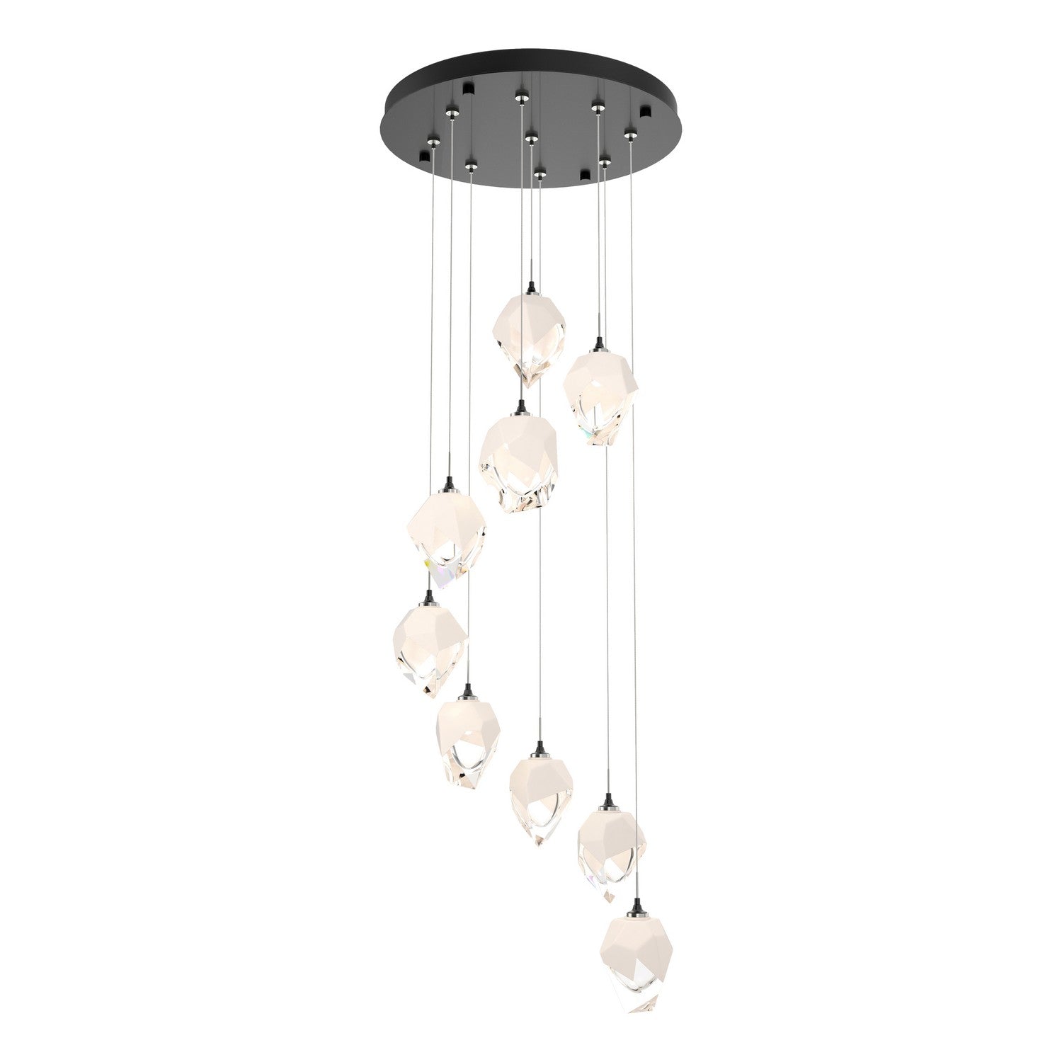 Hubbardton Forge - 131140-SKT-STND-89-WP0754 - Chrysalis 9-Light Small Crystal Pendant - Chrysalis - Ink