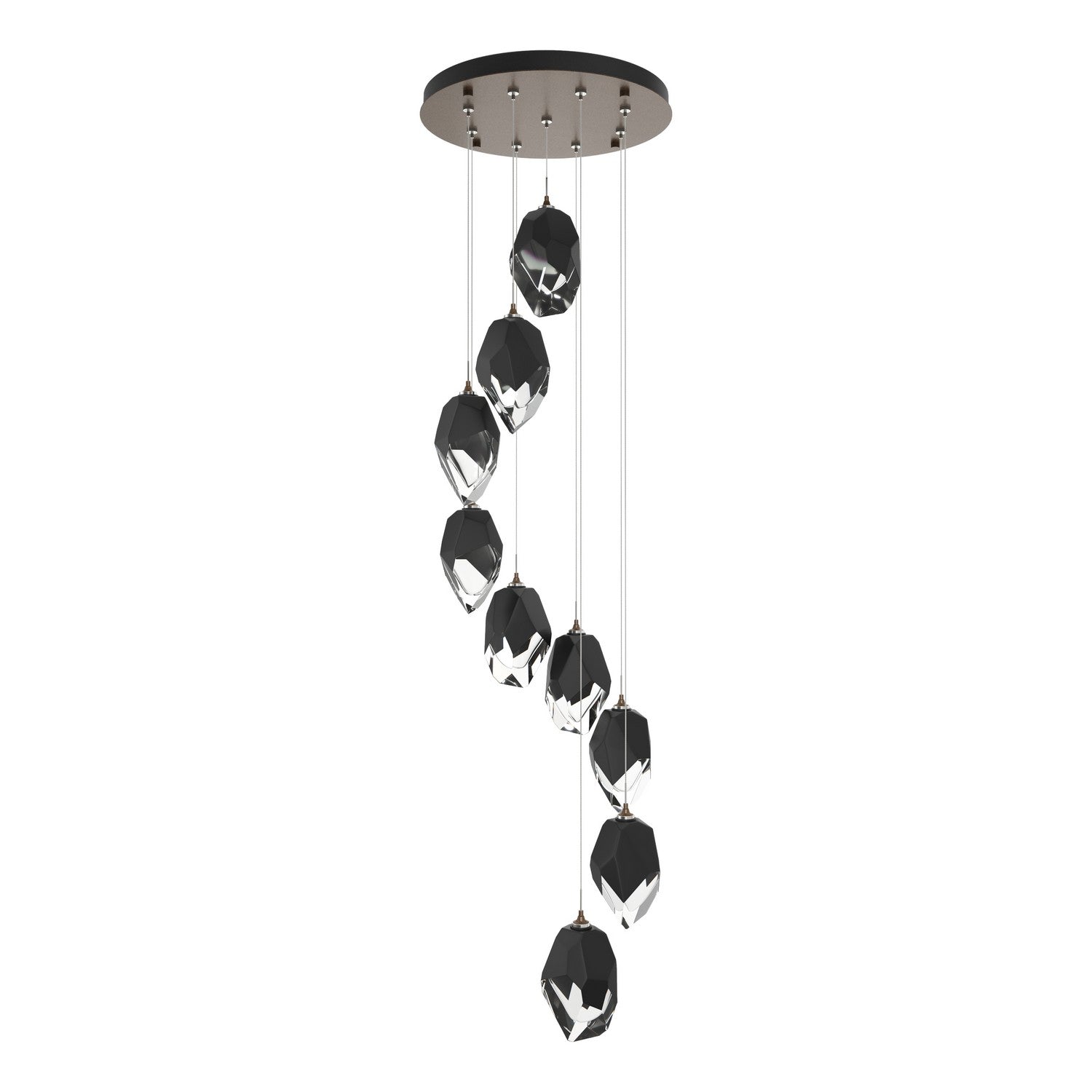 Hubbardton Forge - 131141-SKT-STND-05-BP0755 - Chrysalis 9-Light Large Crystal Pendant - Chrysalis - Bronze