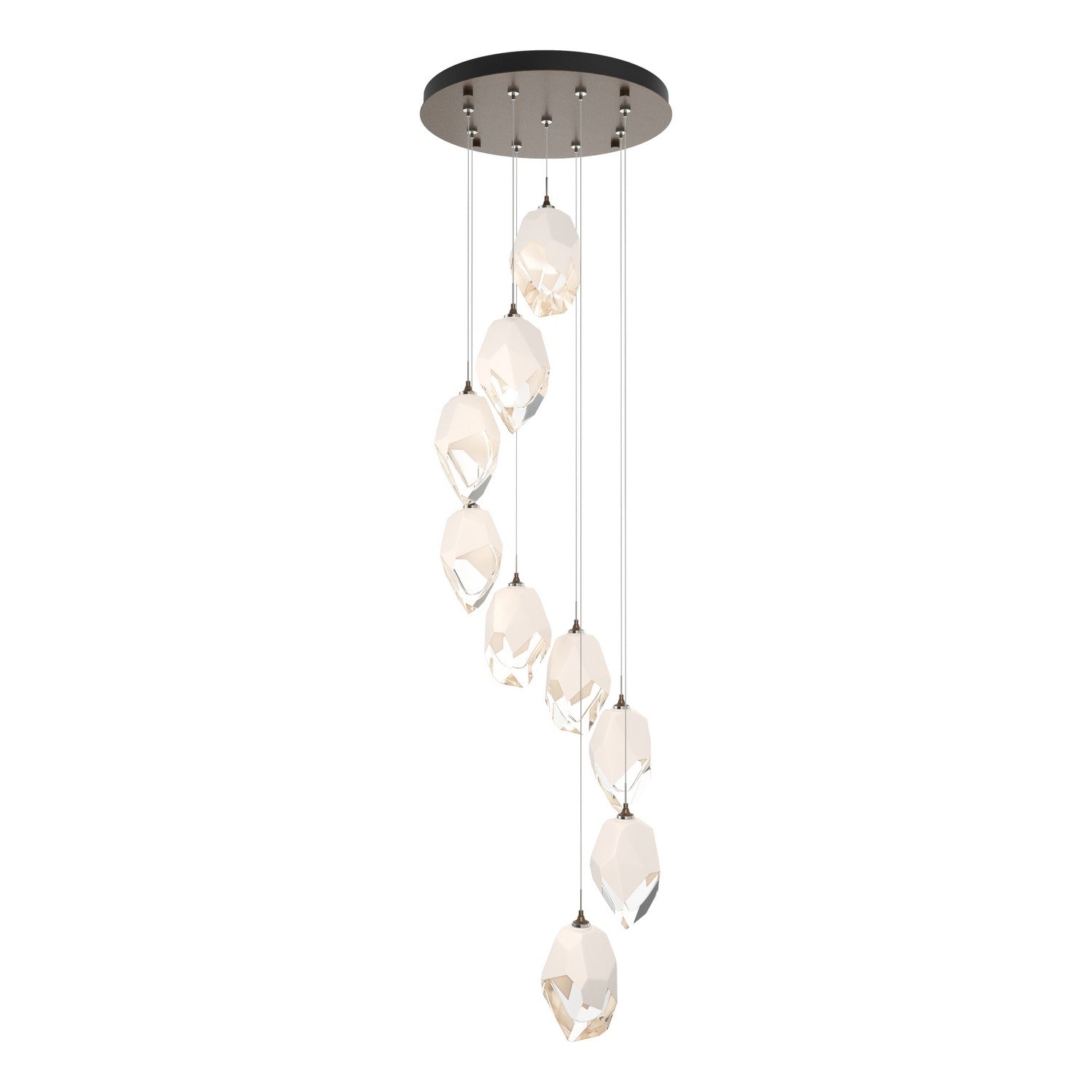 Hubbardton Forge - 131141-SKT-STND-05-WP0755 - Chrysalis 9-Light Large Crystal Pendant - Chrysalis - Bronze