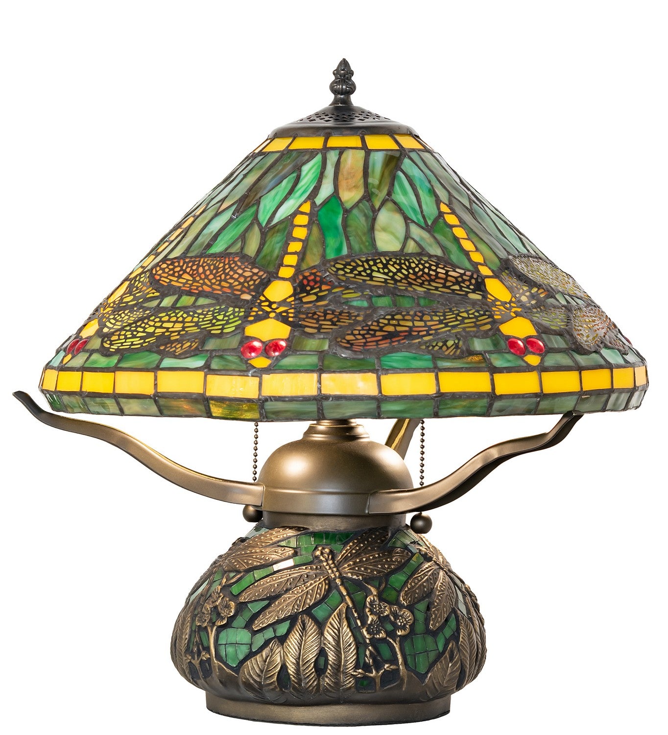 Meyda Tiffany - 215818 - Two Light Table Lamp - Tiffany Dragonfly - Mahogany Bronze