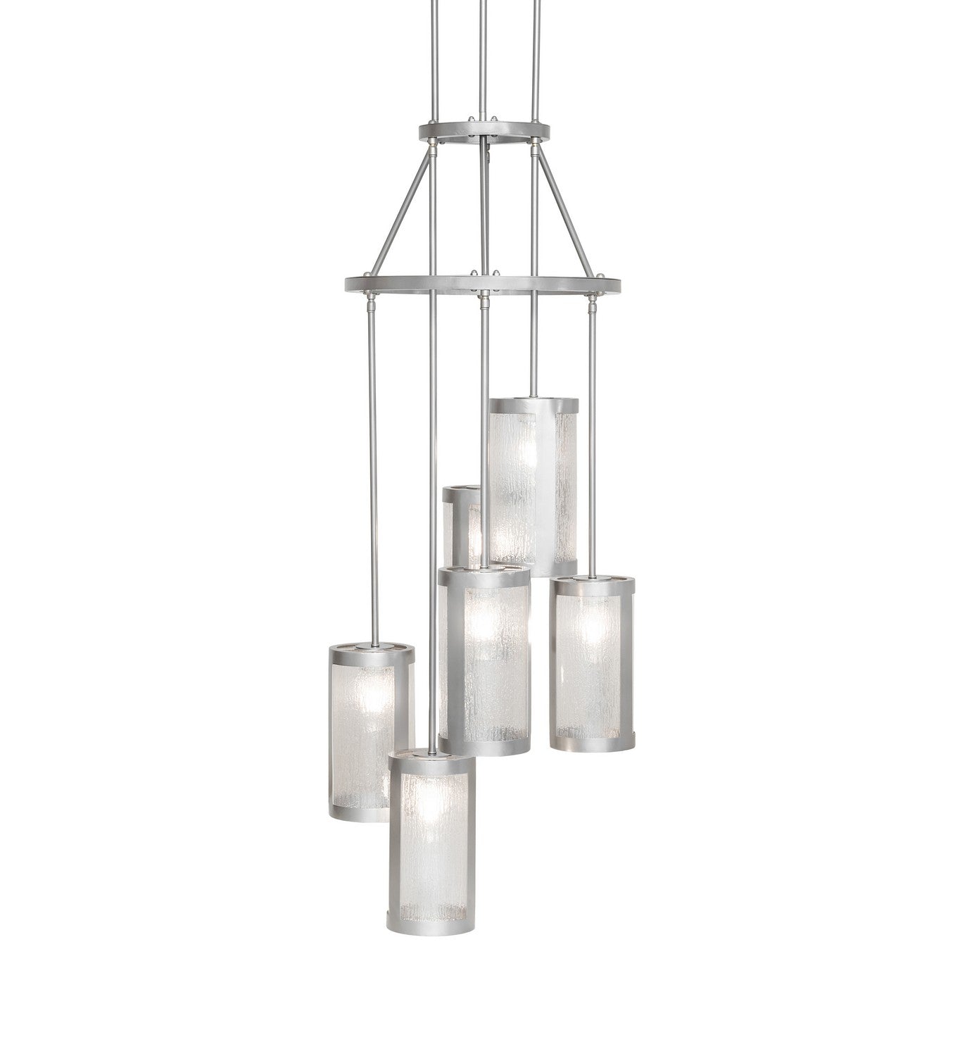 Meyda Tiffany - 253505 - Six Light Chandelier - Cartier - Nickel