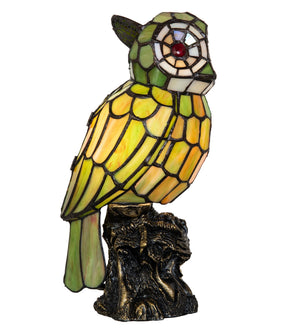 Meyda Tiffany - 254929 - One Light Accent Lamp - Owl - Black With Gold Highlight