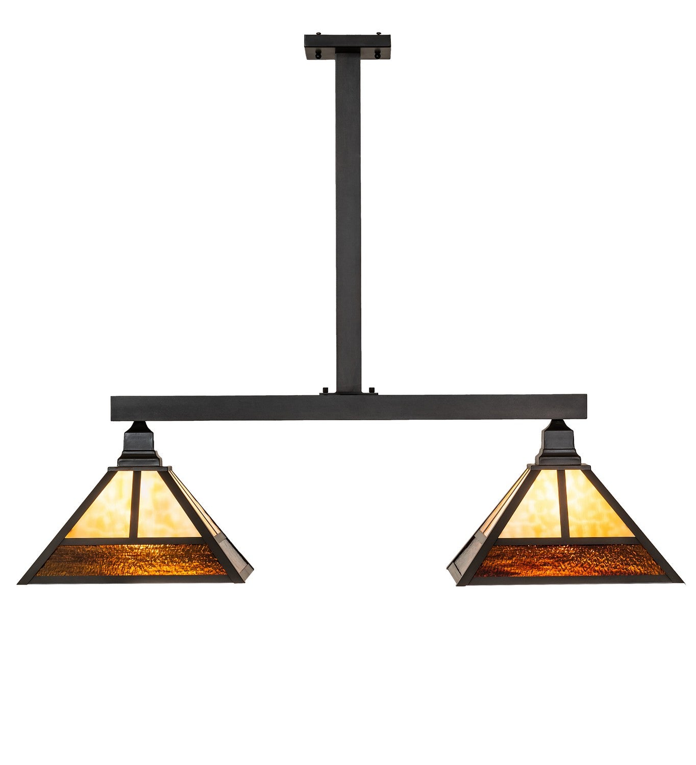 Meyda Tiffany - 262177 - Two Light Island Pendant - Hyde Park - Craftsman Brown